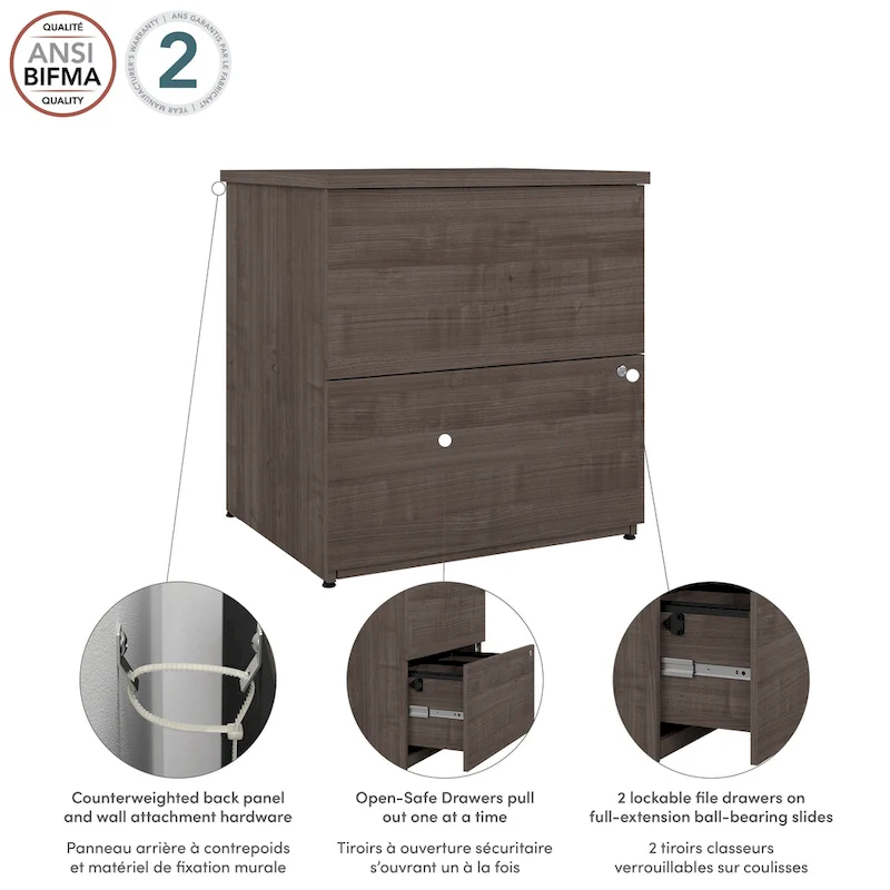 Logan 28W 2 Drawer Lateral File Cabinet by Bestar
