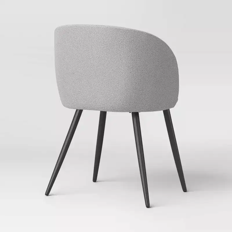 Set of 2 Upholstered Barrel Back Dining Chairs with Metal Base Dining Chair Gray - Room Essentials™