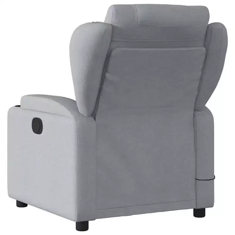 vidaXL Light Gray Fabric Recliner Chair - 6-Point Vibration Massage, Adjustable Backrest & Footrest