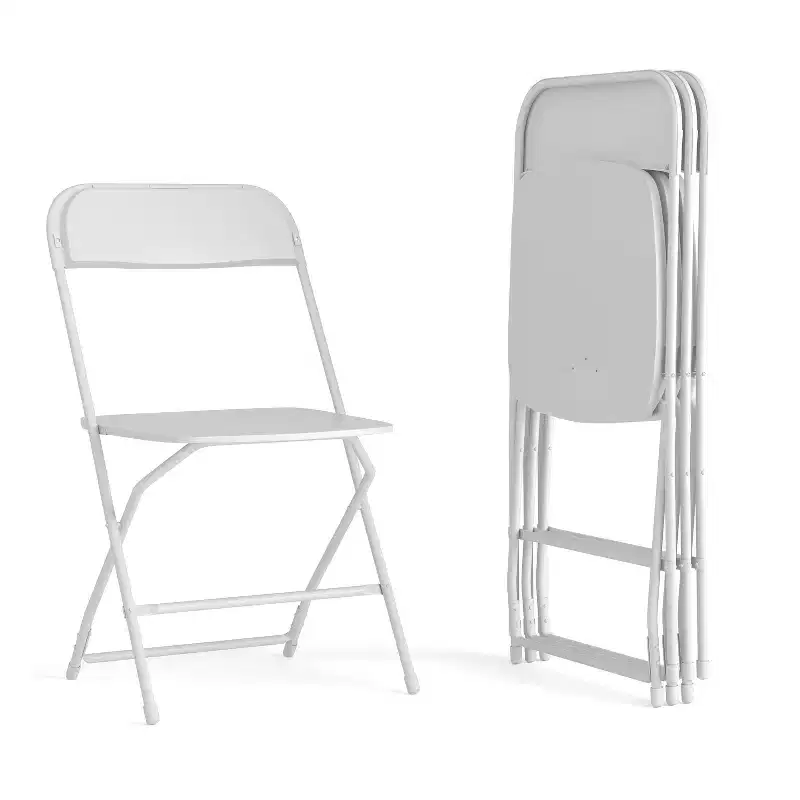 Flash Furniture Hercules Big and Tall Commercial Folding Chair - Extra Wide 650LB. Capacity - Durable Plastic - 4-Pack