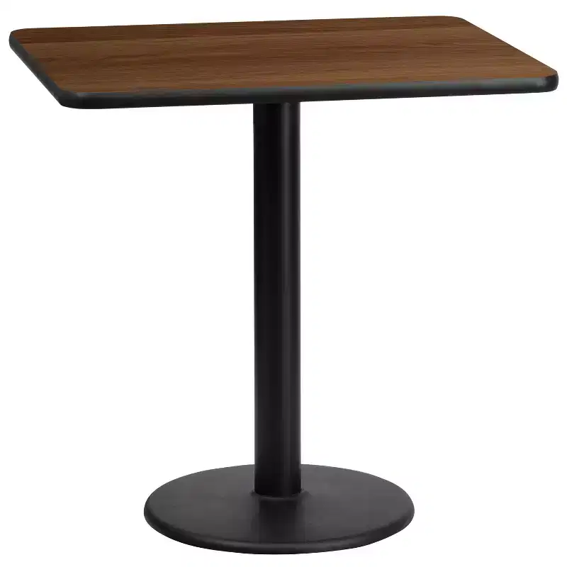 Flash Furniture 24'' x 30'' Rectangular Laminate Table Top with 18'' Round Table Height Base