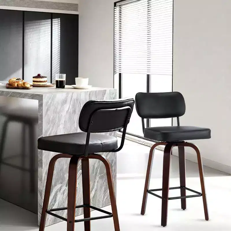 360 Swivel Counter Height Bar Stools Set of 2