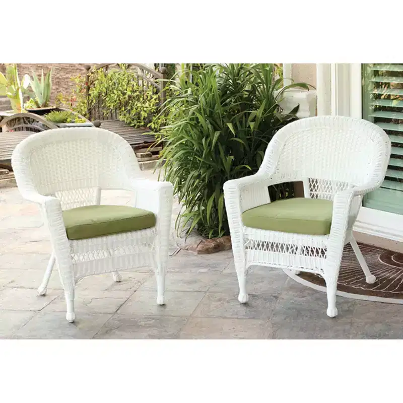 HomeStock Wicker Chair with Cushion - Set of 2