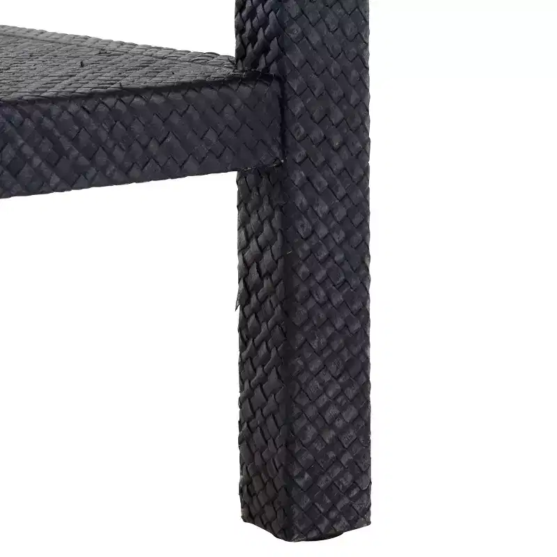 1-Drawer 1-Shelf Water Hyacinth Accent Table, Natural Finish, 16.94 lbs Capacity