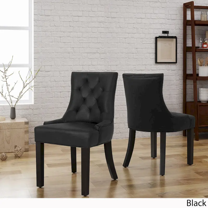 Hayden Traditional Microfiber Dining Chairs (Set of 2)