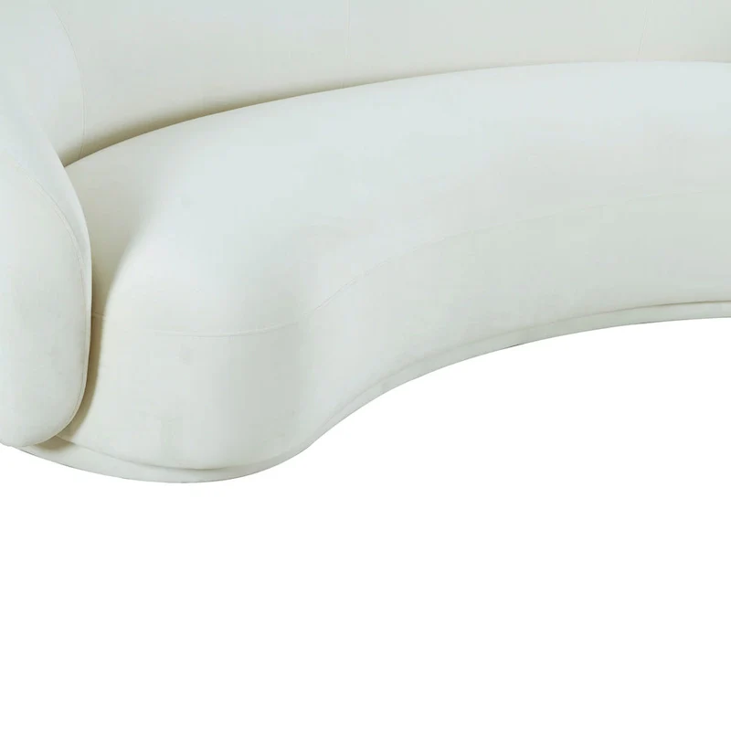 Curved Velvet Upholstered Sofa