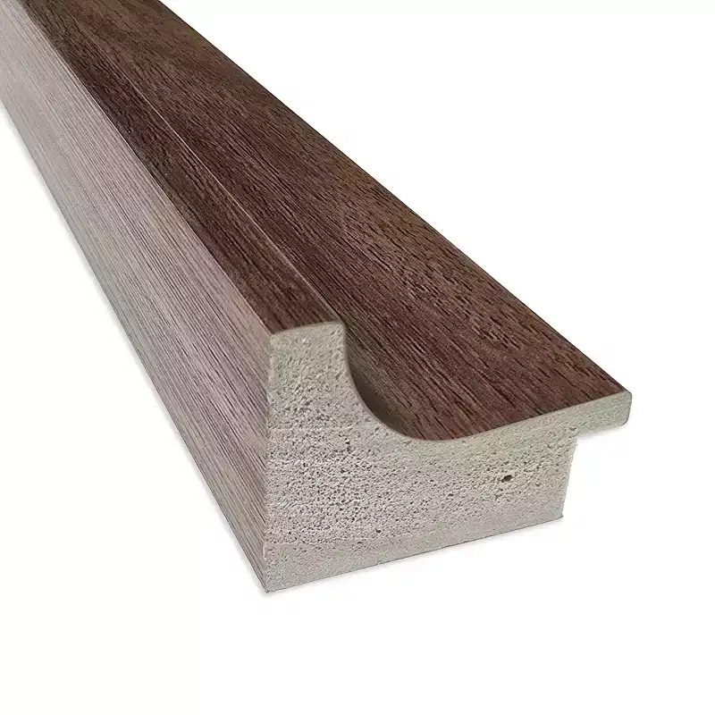 Medium Brown Narrow Beveled Framed Bathroom Vanity Wall Mirror