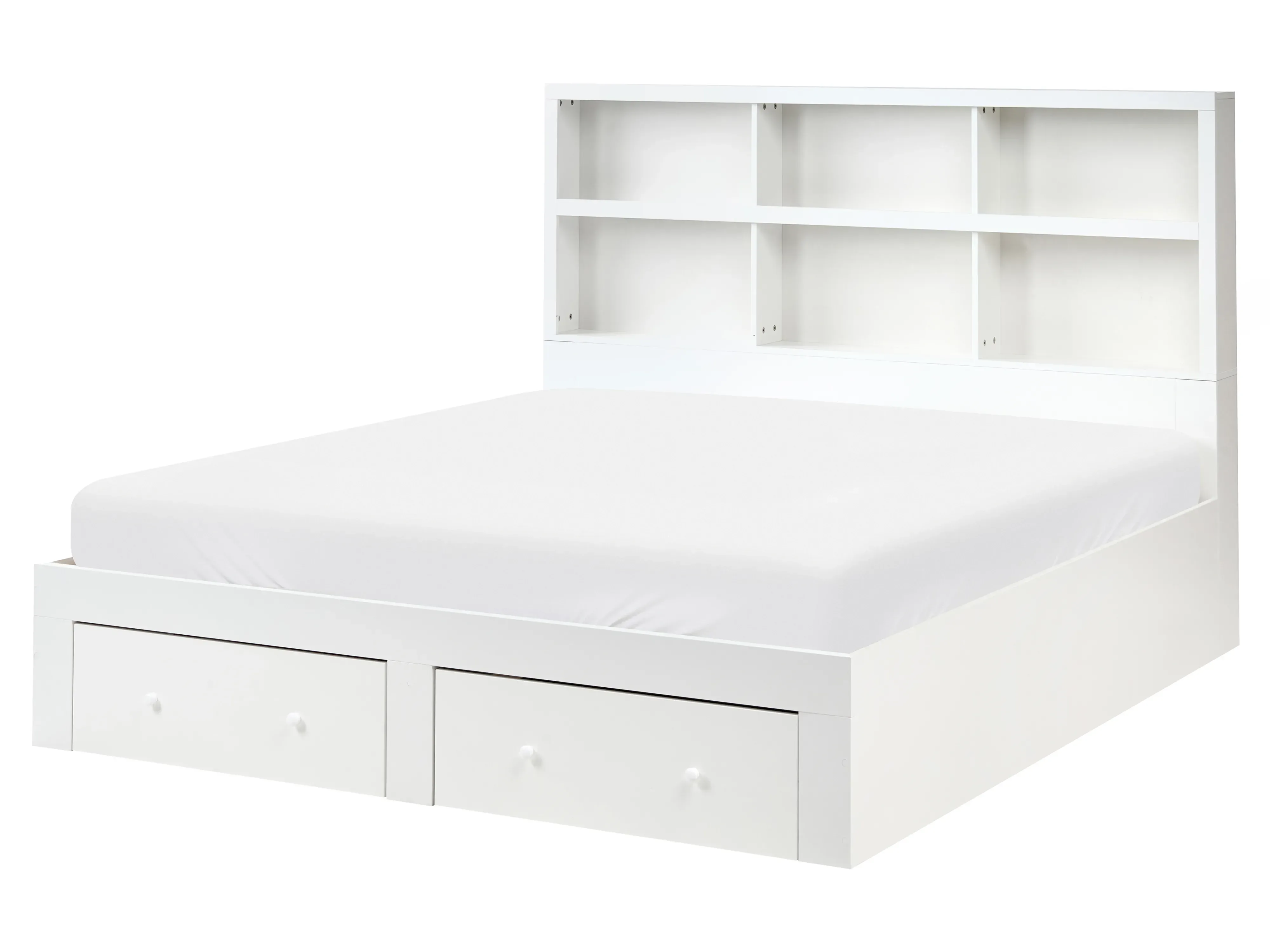 Letto con cassetti contenitori  160 x 200 cm Bianco