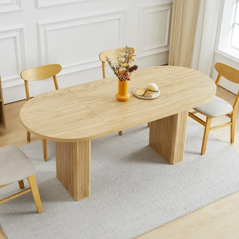 Oval Wood 70.86 in. Dining Table Seats 4-6