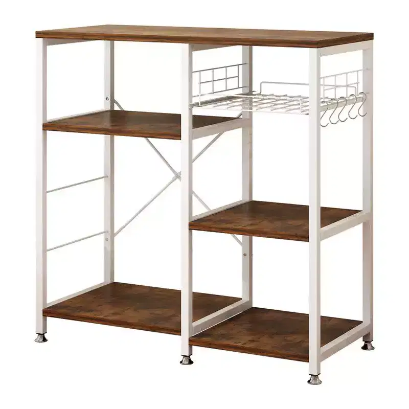 Karl Home 3-Tier Kitchen Baker's Rack Utility Storage Shelf Microwave Stand Storage Cart