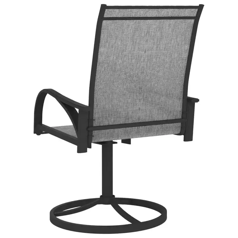 vidaXL 2x Garden Swivel Chairs Textilene and Steel Lounge Seat Gray/Brown