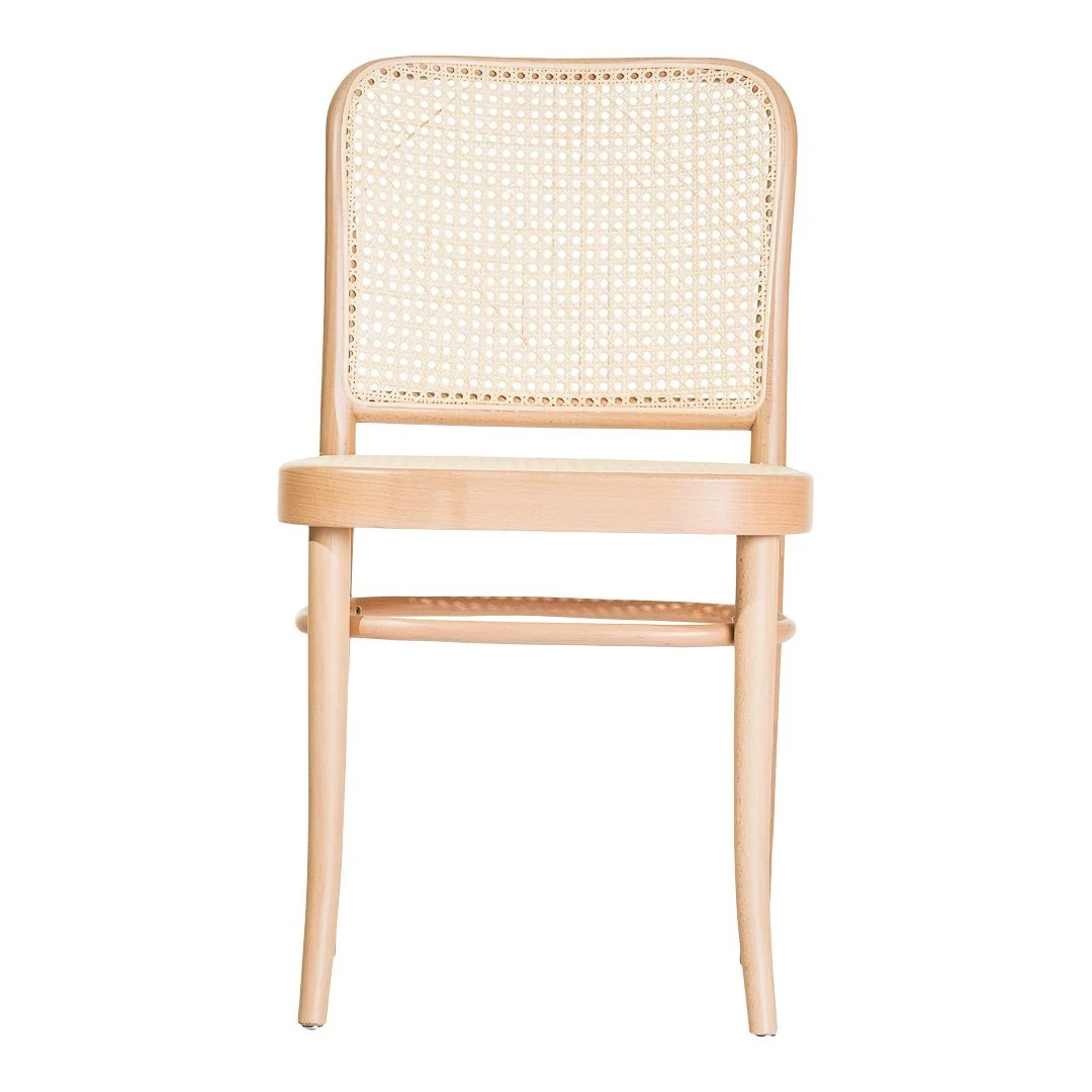 Art Nouveau Bent Wood & Cane Side Chair with Hoffman-Inspired Design for Dining Room