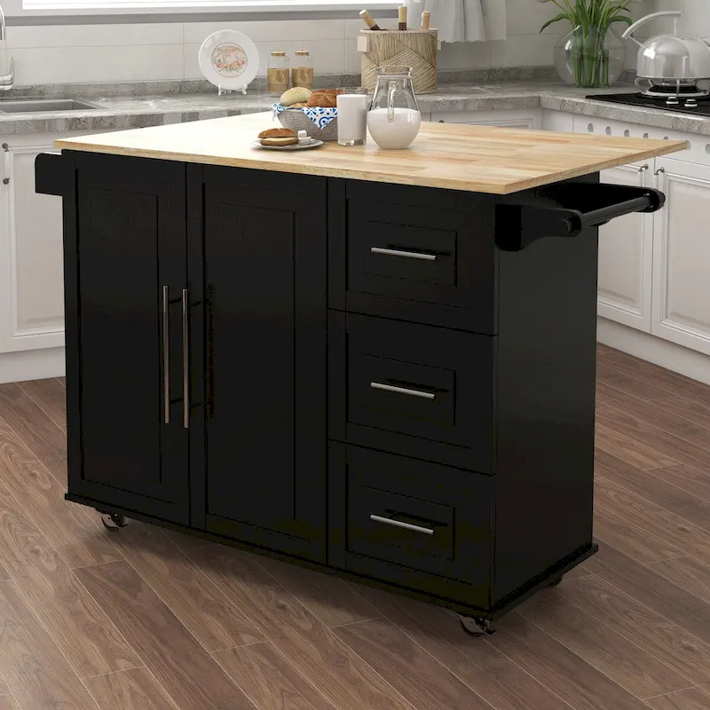 Kitchen Island with Spice Rack