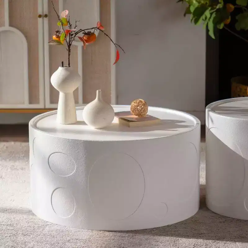 Luo Modern Wooden Handcrafted Round Side Table