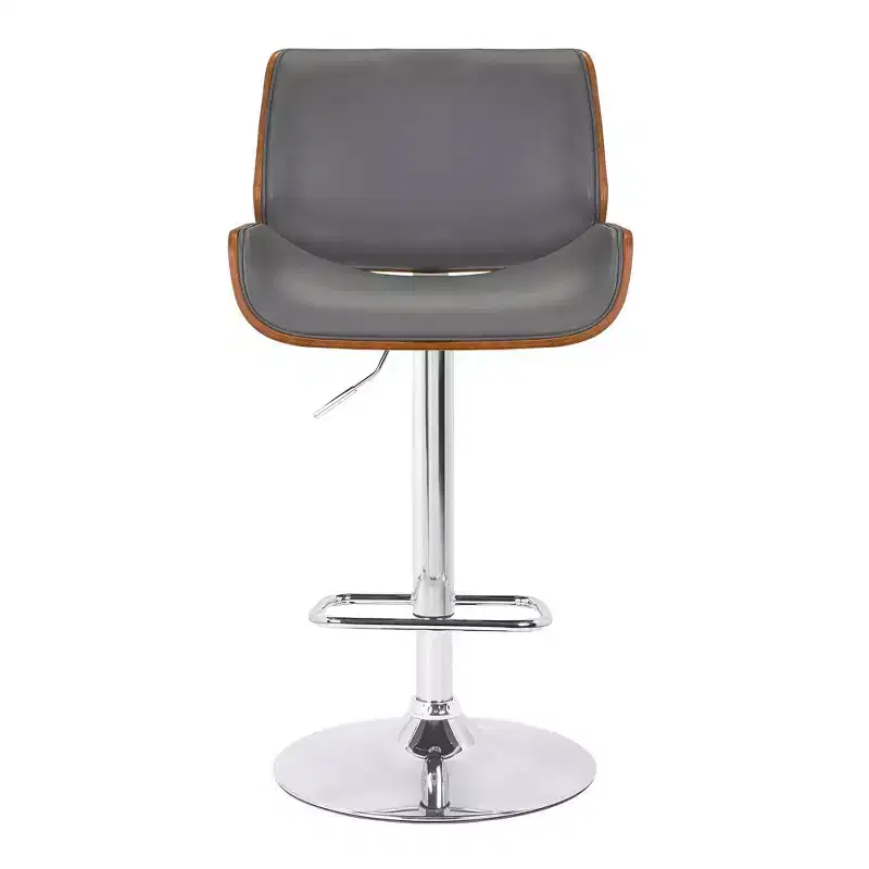 Eloise Contemporary Swivel Barstool Gray/Chrome - Armen Living