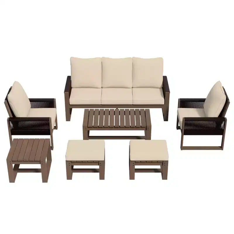 UPTIOT Premium Outdoor Patio Set with Hemlock Wood & Water-Resistant Comfort