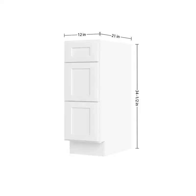 Easy-DIY Shaker White Bath Vanity Cabinet without Top, Ready to Assemble