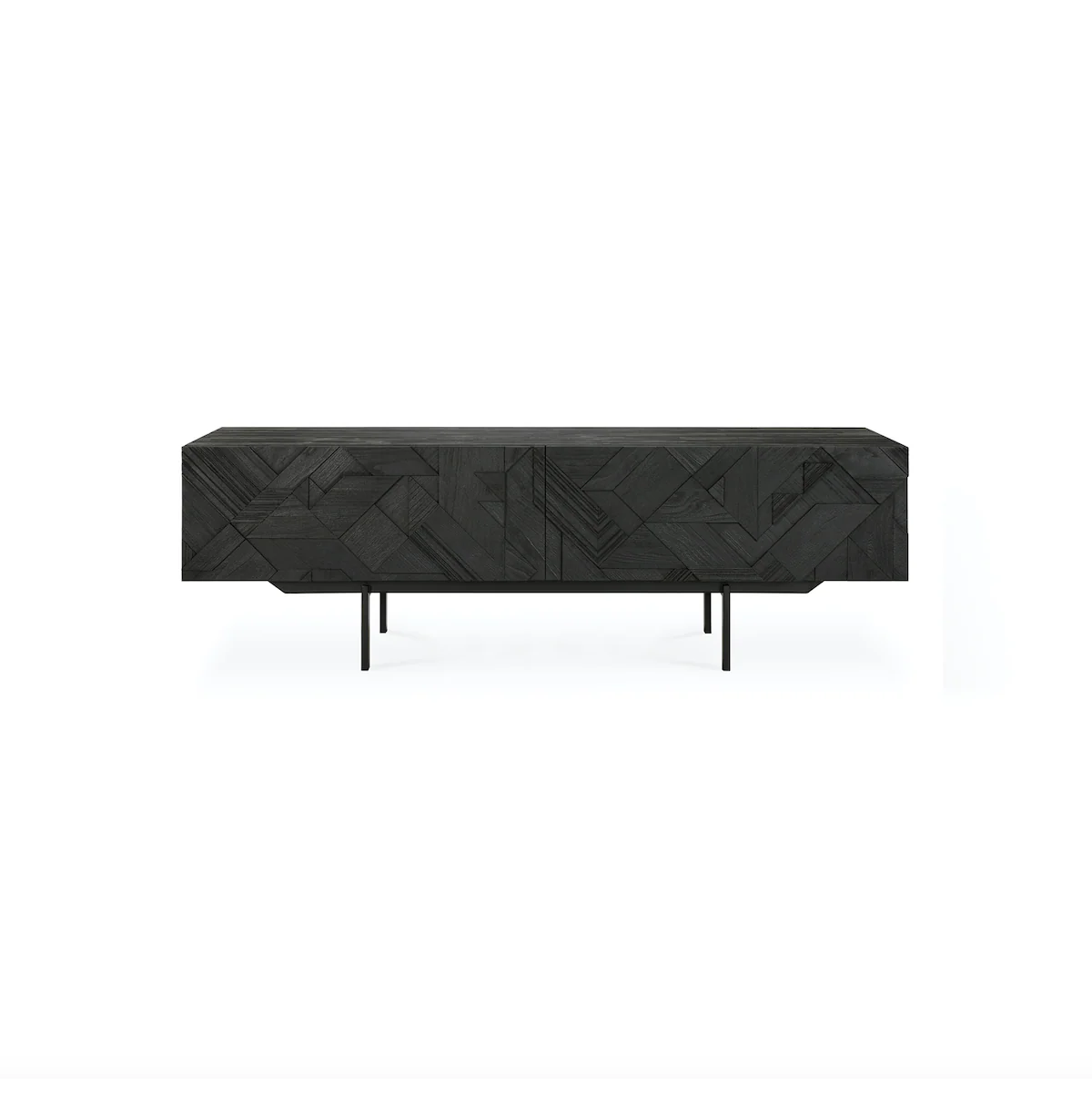 Modern Black Metal Entertainment Cabinet for Living Room