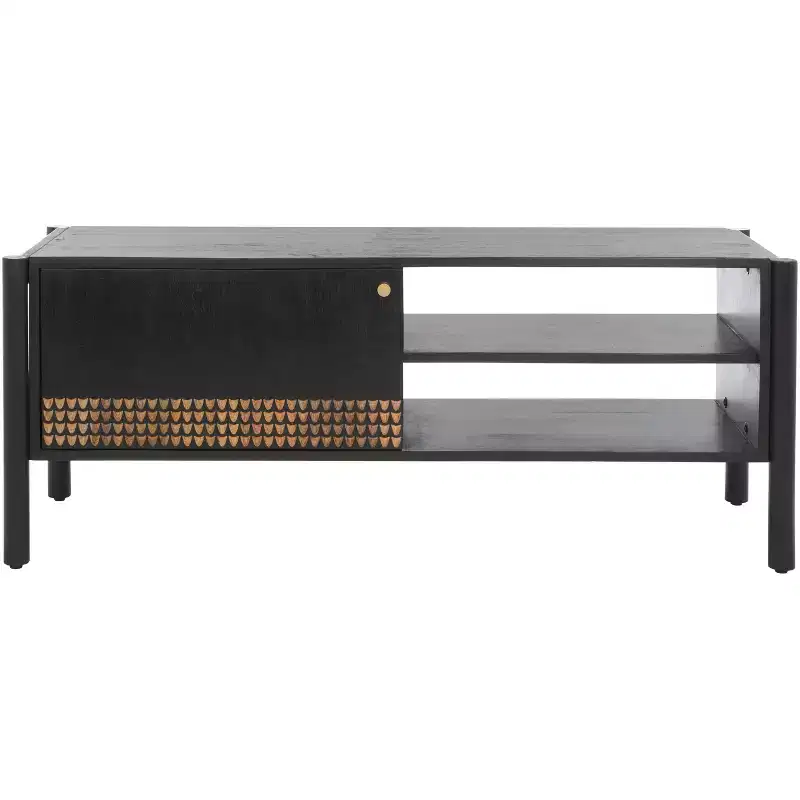 Errington 2 Shelf Media Stand - MED9000 - Black/Natural - Safavieh