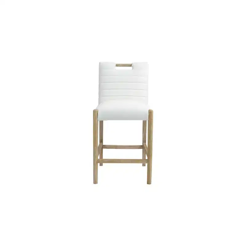 Cream Vegan Leather Counter Stool