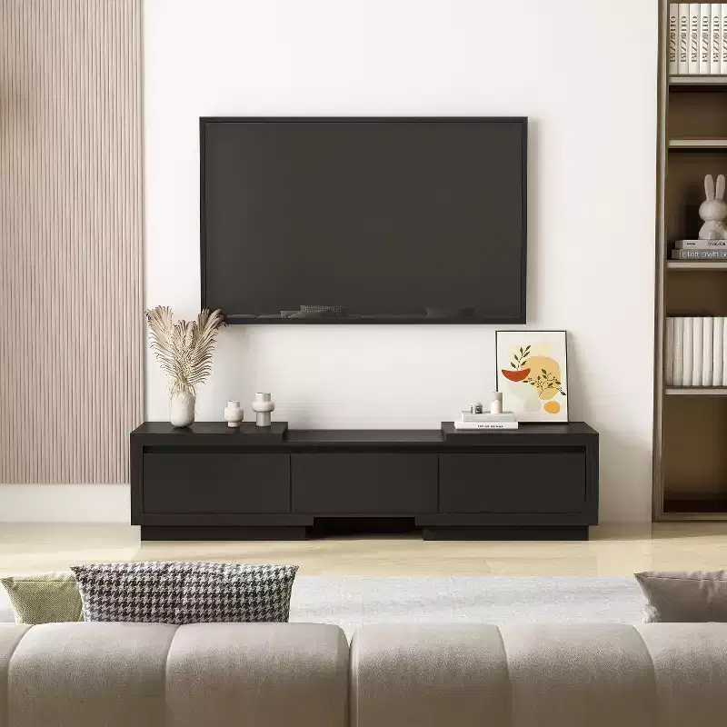 Famapy Extendable TV Console Table Modern TV Cabinet with Drawers