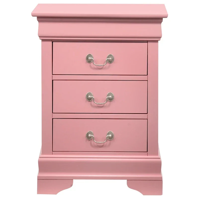 Wood 3 Drawer Nightstand
