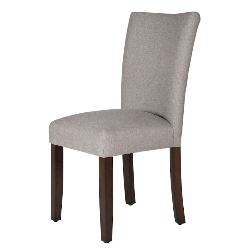 Transitional Upholstered Dining and Accent Chair - Gray, Solid Wood Legs