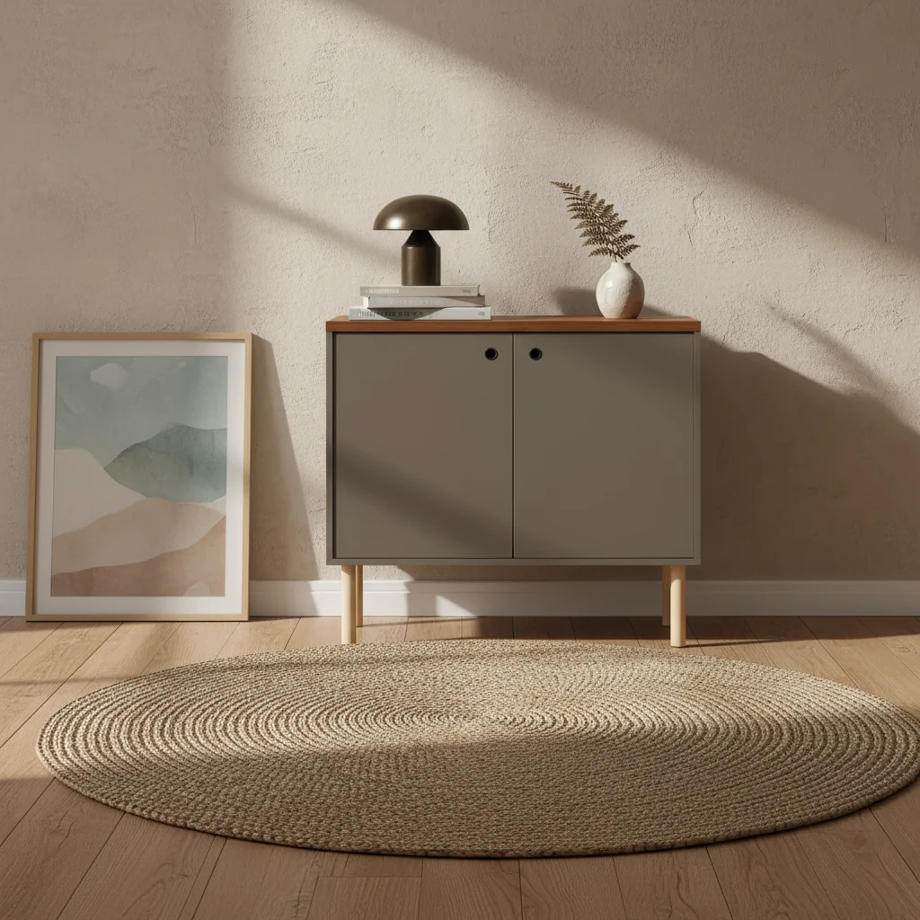 Indoor Mid-Century Modern 2-Door Accent Buffet Cabinet with Shelves
