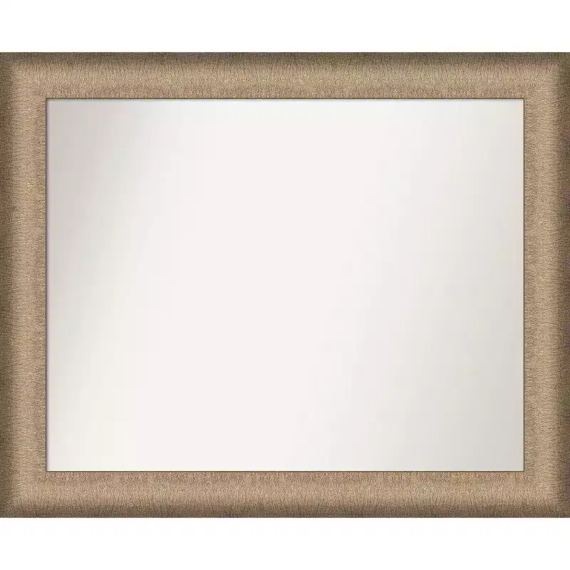 33" x 27" Elegant Bathroom Wall Mirror Brushed Bronze - Amanti Art: Polystyrene Frame, Wall Mount