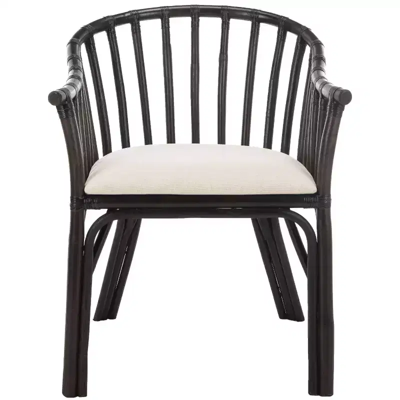 Gino Arm Chair - SEA4017A - Dark Brown/White - Safavieh