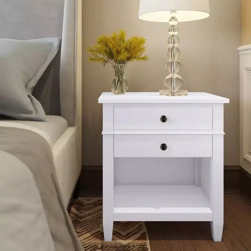 24" Sterling Solid Wood Nightstand White - WyndenHall