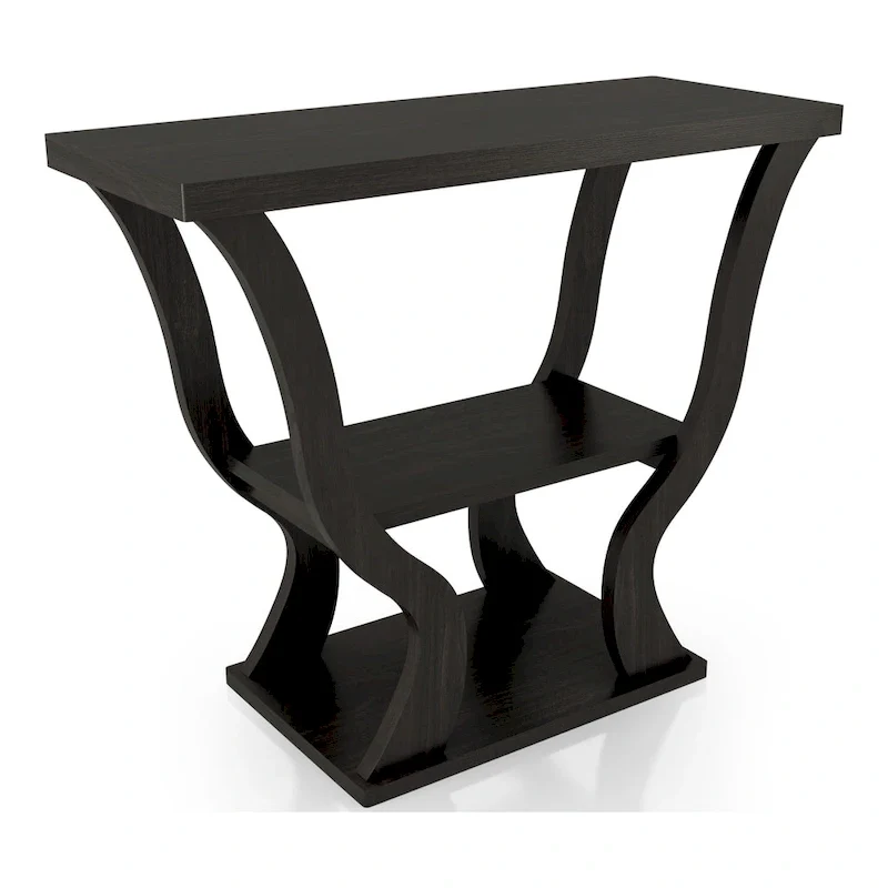 DH BASIC Transitional Espresso 39-inch Console Table with Open-Shelf by Denhour