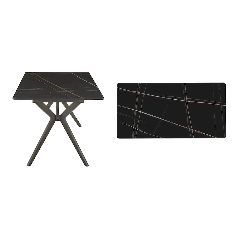 Vaduz 70 Iron Grey Metal Base 4-6 Person Dining Table