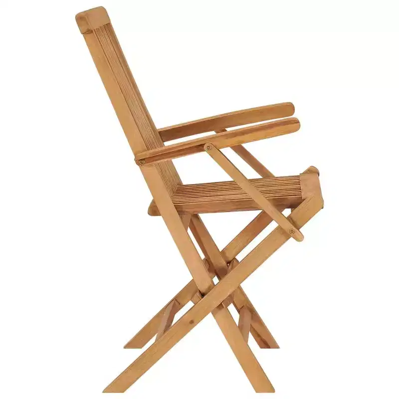 vidaXL Garden Chair Set of 4 Teak Teak wood Standard Foldable