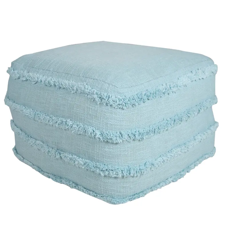 Sevita Solid Textured Stripe Pouf Ottoman