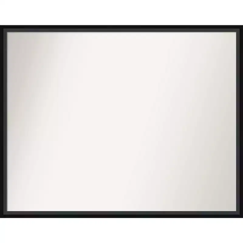 29 x 23 Non-Beveled Lucie Wood Bathroom Wall Mirror Black - Amanti Art: Contemporary, Wall-Mounted