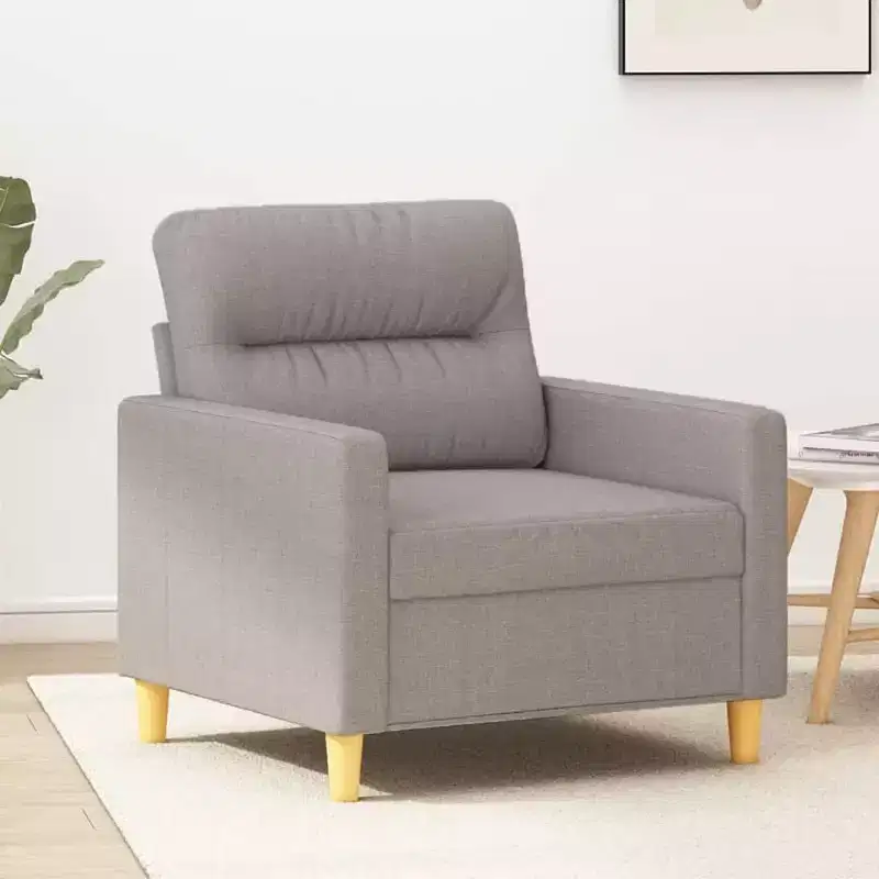 vidaXL Sofa Chair in Light Gray, Breathable and Durable Fabric, Stable and Sturdy Structure, Comfortable Seating Experience, Modern Design