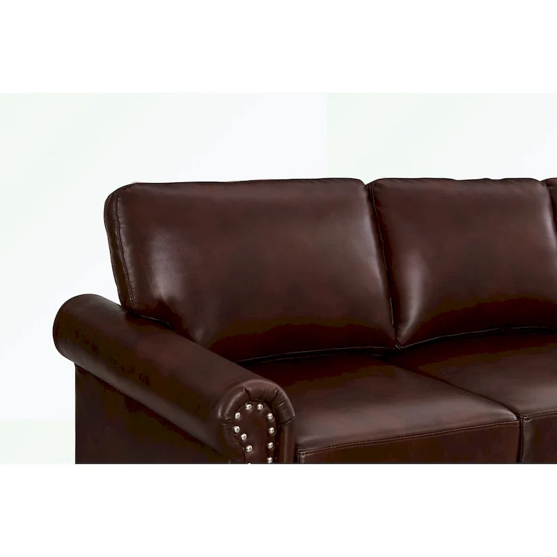 3 Seat Sofa with Rubber wood Legs and Nails finish