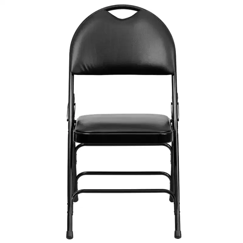 Extra Large Ultra-Premium Triple Braced Metal Folding Chair with Easy-Carry Handle