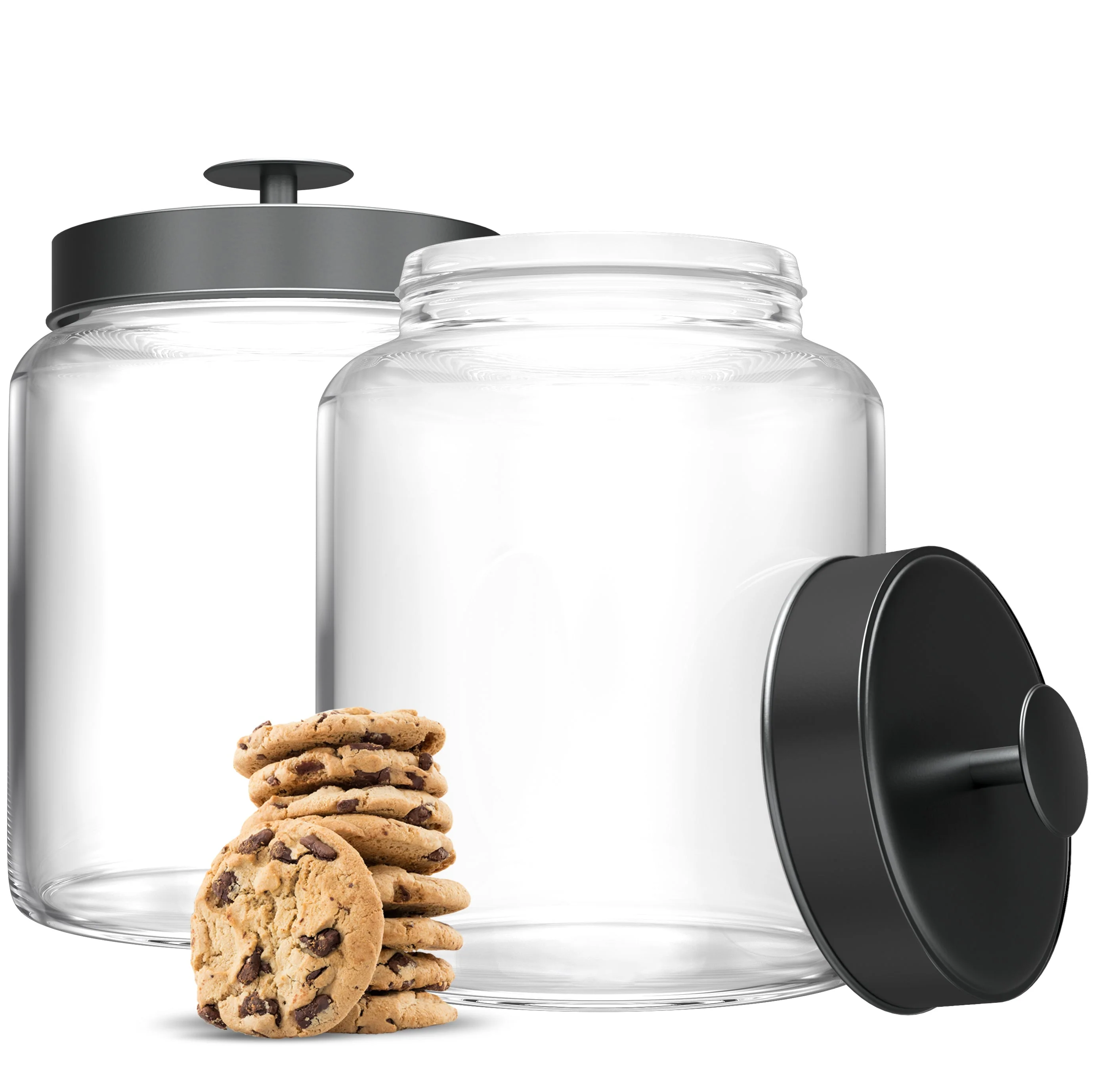 Glass Storage Canisters, 2.8 Liter, Set of 2