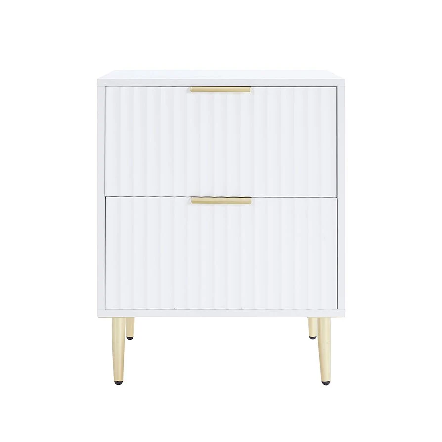 2 Drawer Bedside Table - Warm White