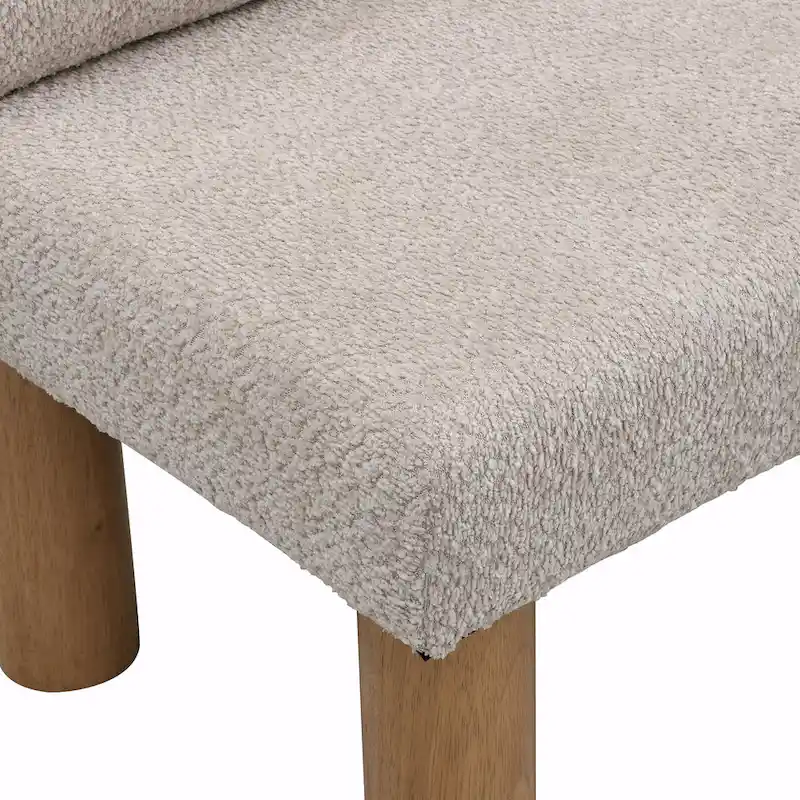 Upholstered Dining Bench with Solid Wood Legs