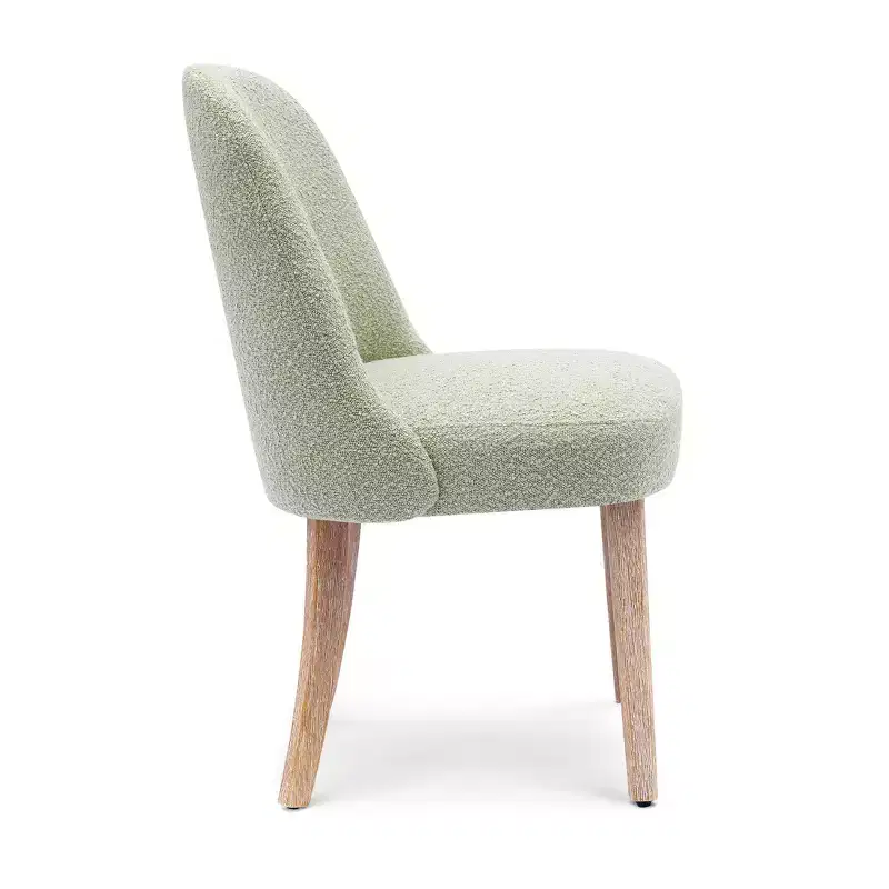 Mid-Century Modern Boucle Upholstered Dining Chair, Set of 6, Water-Resistant Fabric