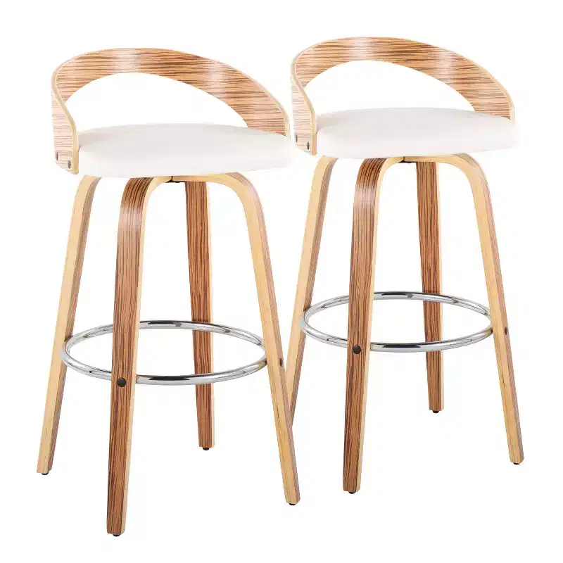LumiSource Set of 2 30 Grotto Swivel Barstools