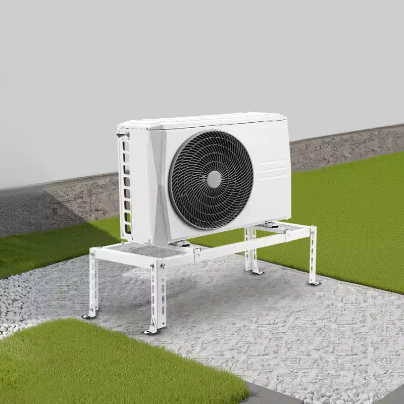 VEVOR Mini Split Ground Stand, Adjustable Anti-Vibration Mini Split Stand for 9000-24000 BTU Ductless Air Conditioner Heat Pump,White