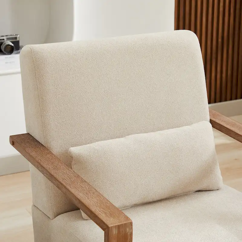 30.31 Linen Blend Upholstered 360 Swivel Accent Chair