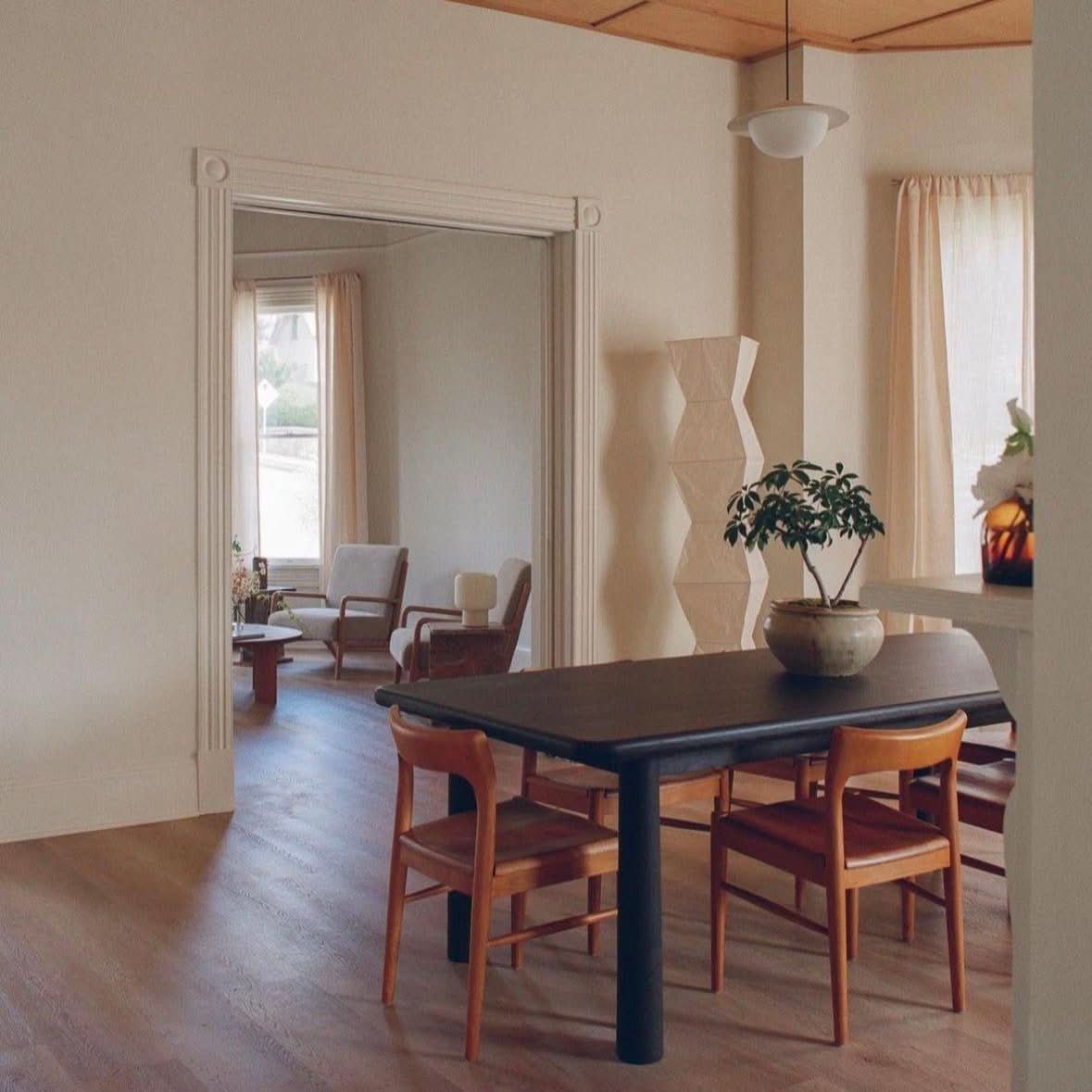 Rectangular Dining Table - Black - Made of solid white oak, the Dining Table is designed to bring a playful look to your space with conical legs...