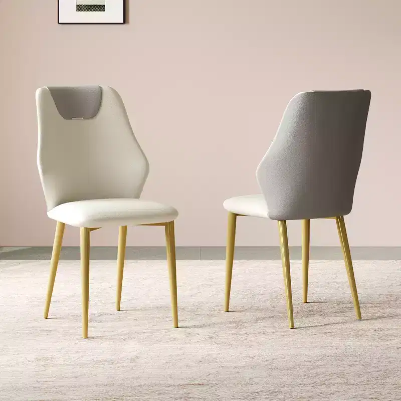 Dining Chairs with High-Quality PU Leather Seats, Gold-Plated Carbon Steel Legs & Ergonomic Backrests