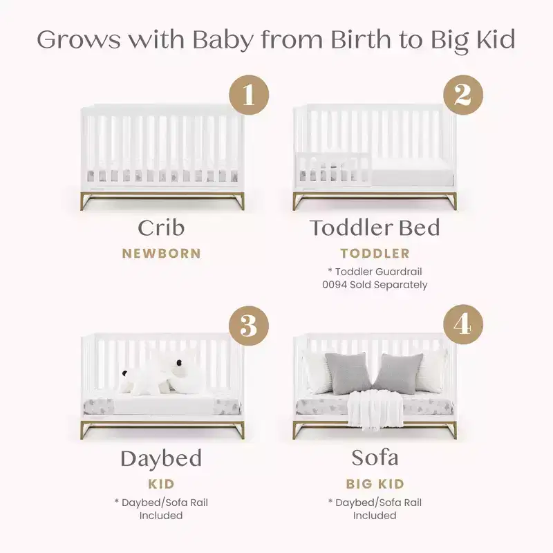 4-in-1 Crib with Daybed Conversion