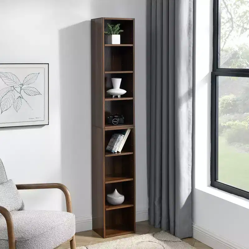 70.9 in.Tall Wood 4-Shelf Standard Bookcase with Shelves (Set of 2)